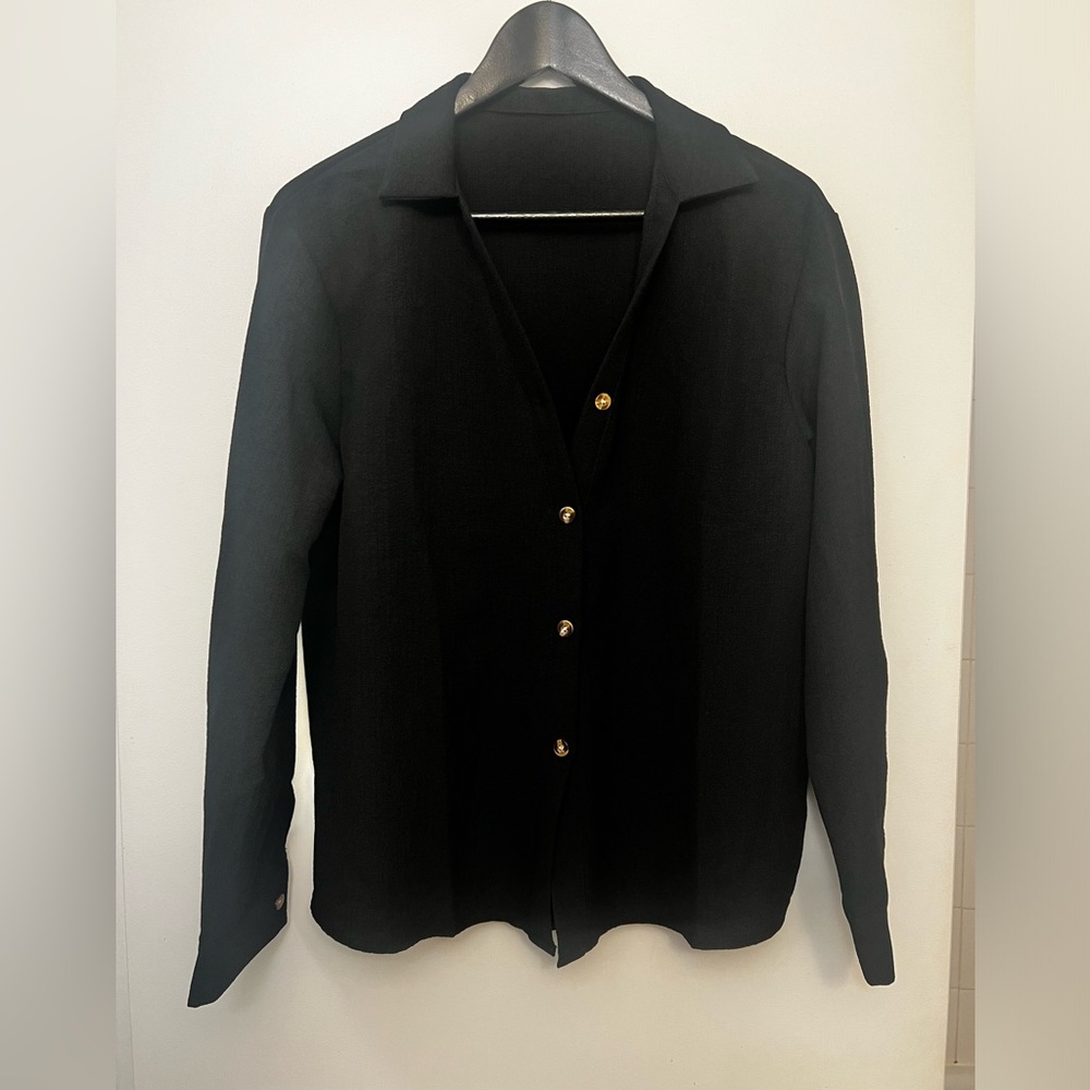 Black button up, small, women’s dress shirt.